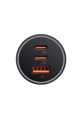 АЗП Baseus Golden Contactor Pro GaN 65W USB + 2xType-C dark gray