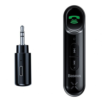 Адаптер AUX Baseus Qiyin Car Bluetooth Receiver black Адаптер AUX Baseus Qiyin Car Bluetooth Receiver black