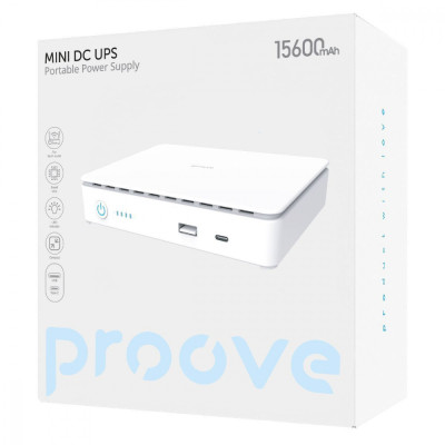 Портативне джерело безперебійного живлення Proove Mini DC UPS 15600mAh white