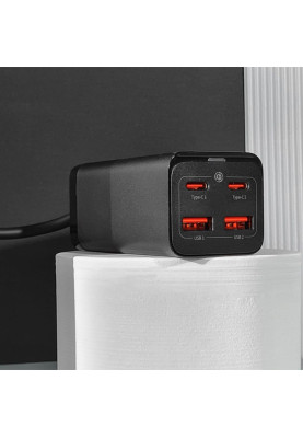 МЗП Baseus GaN3 Pro 100W (2 Type-C + 2 USB) black