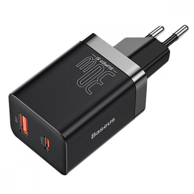 МЗП Baseus Super Si Pro Quick Charger (Type-C+USB) 30W black