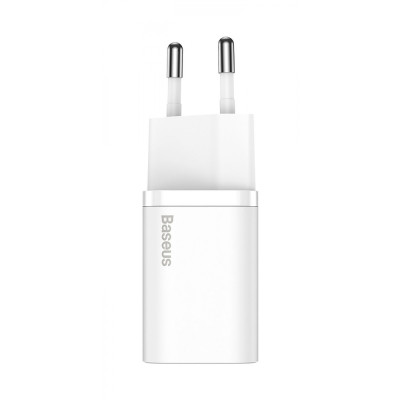 МЗП Baseus Super Silicone Quick Charger 25W (Type-C) + With Cable Type-C to Type-C 3A (1m) white