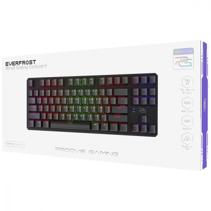 Ігрова механічна клавіатура Proove Gaming Everfrost (Ukraine Layout) black