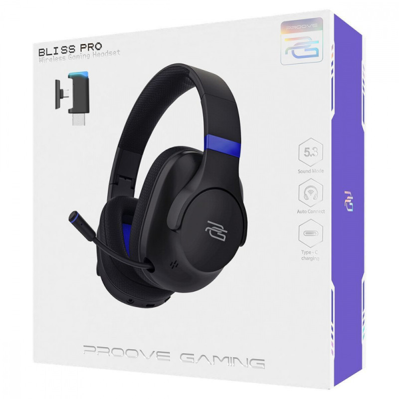Бездротова ігрова гарнітура Proove Gaming Bliss Pro black
