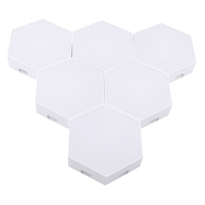RGB Набір Smart настінних світильників 6pcs (Bluetooth APP, Remote Control, Music Rhythm) white