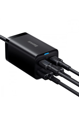 МЗП Baseus GaN3 Pro 65W (2 Type-C + 2 USB) + Кабель Type-C to Type-C 100W (1m) black