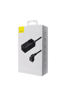 Мережевий фільтр Baseus GaN3 Pro Desktop Powerstrip 65W (2xType-C + 2xUSB + AC(EU)) black