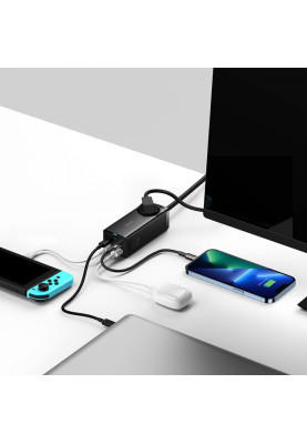 Мережевий фільтр Baseus GaN3 Pro Desktop Powerstrip 65W (2xType-C + 2xUSB + AC(EU)) black