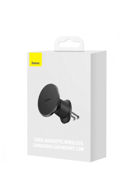 Автомобільний тримач з Бездротовим ЗП Baseus CW01 Magnetic 15W black