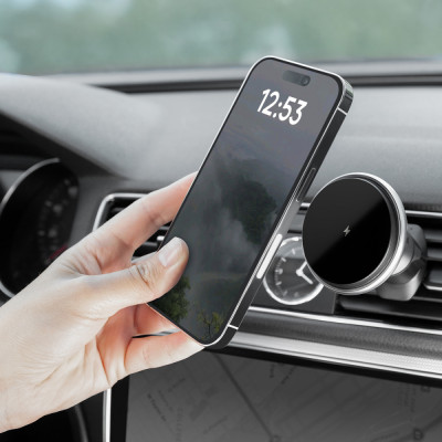 Автомобільний тримач з Бездротовим ЗП Proove Magic Circle 15W silver