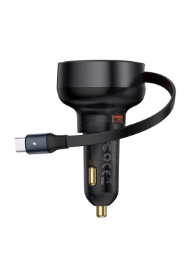 АЗП Baseus Enjoyment Pro Car Charger USB + Retractable Type-C Cable 60W black