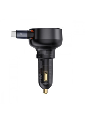 АЗП Baseus Enjoyment Pro Car Charger USB + Retractable Type-C Cable 60W black