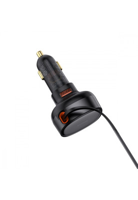 АЗП Baseus Enjoyment Pro Car Charger USB + Retractable Type-C Cable 60W black