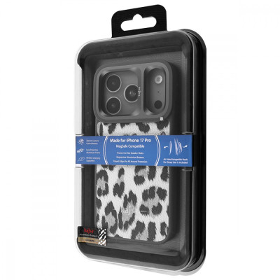 Чохол Kajsa Leopard Pattern with Magnetic Ring iPhone 17 Pro desert titanium Чохол Kajsa Leopard Pattern with Magnetic Ring iPhone 17 Pro desert titanium