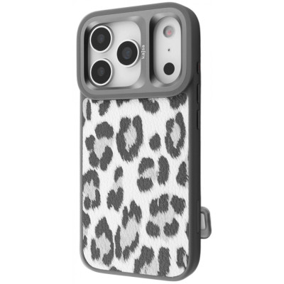 Чохол Kajsa Leopard Pattern with Magnetic Ring iPhone 17 Pro desert titanium