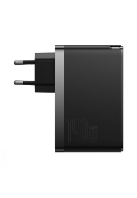 МЗП Baseus GaN5 Pro 140W (2 x Type-C + USB) + Кабель Type-C + Type-C 240W 1m black