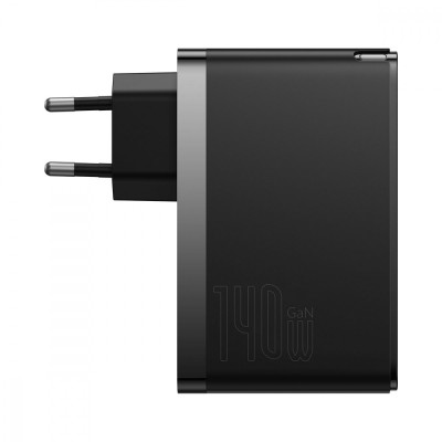 МЗП Baseus GaN5 Pro 140W (2 x Type-C + USB) + Кабель Type-C + Type-C 240W 1m black