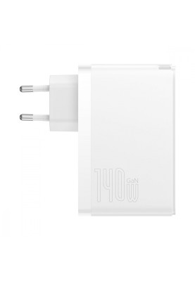 МЗП Baseus GaN5 Pro 140W (2 x Type-C + USB) + Кабель Type-C + Type-C 240W 1m white