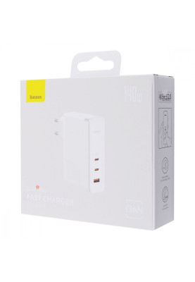 МЗП Baseus GaN5 Pro 140W (2 x Type-C + USB) + Кабель Type-C + Type-C 240W 1m black