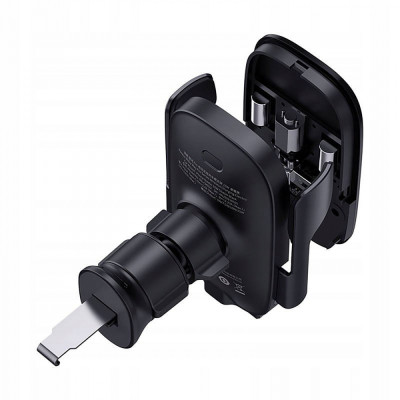 Автомобільний тримач з Бездротовим ЗП Baseus Milky Way Pro 15W black