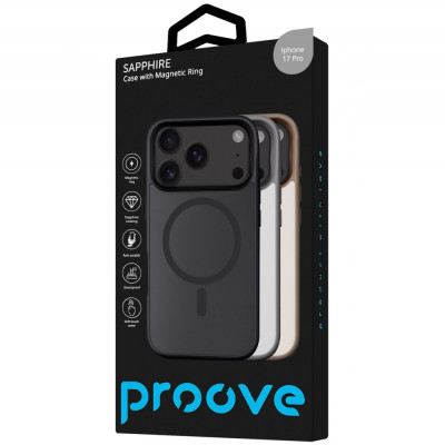 Чохол Proove Sapphire Case with Magnetic Ring iPhone 17 Pro black titanium