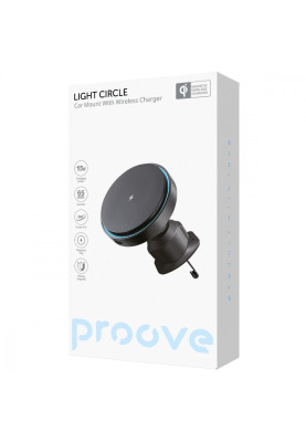 Автомобільний тримач з Бездротовим ЗП Proove Light Circle 15W black
