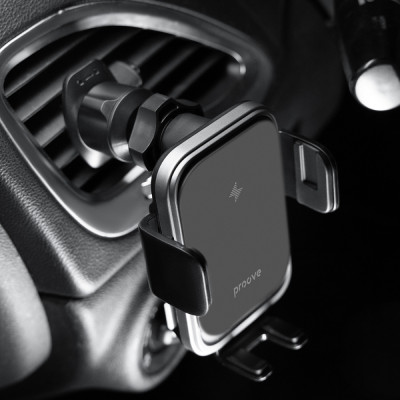 Автомобільний тримач з Бездротовим ЗП Proove Nitro Charge 15W matte black