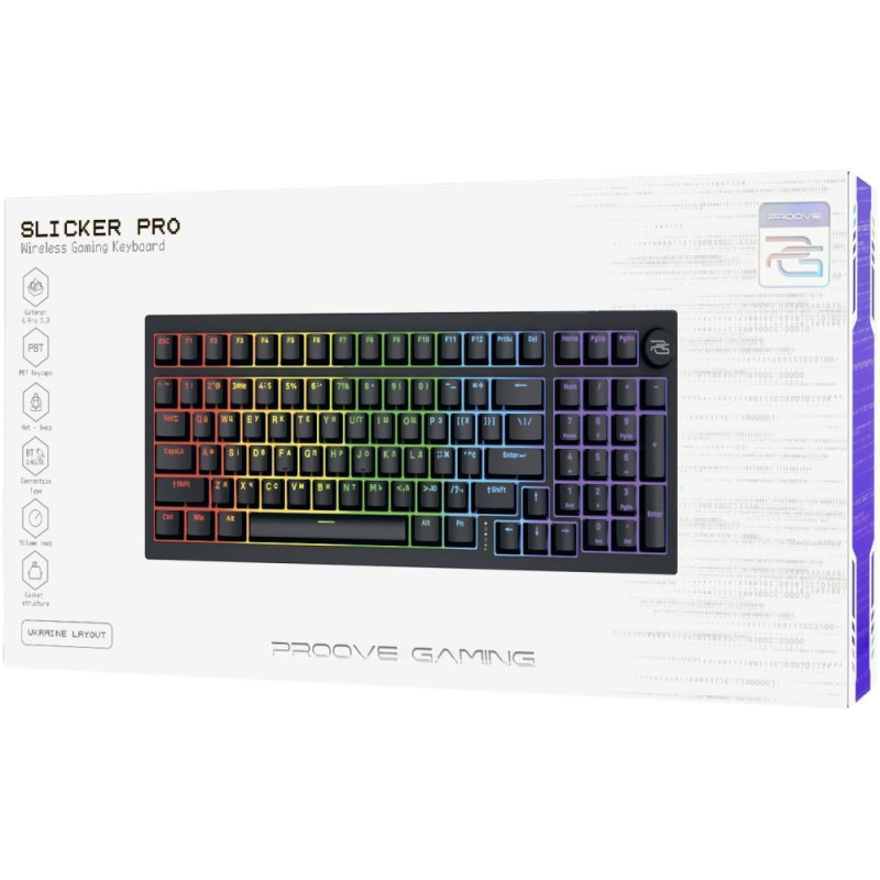Бездротова клавіатура Proove Gaming Slicker Pro (Ukraine Layout) black