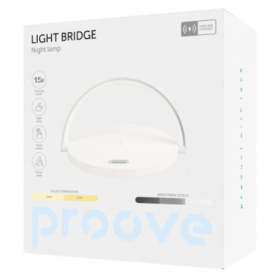 Нічник з Бездротовою Зарядкою Proove Light Bridge white