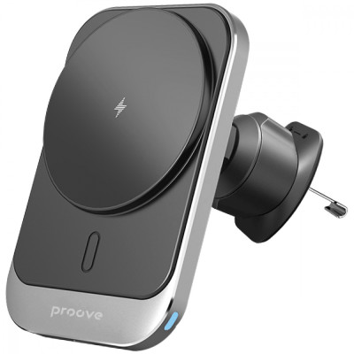 Автомобільний тримач з Бездротовим ЗП Proove Square Magnetic Pro 15W black