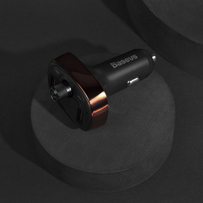 АЗП Baseus FM Launcher S-09 Overseas Edition 2xUSB (3.4А) silver