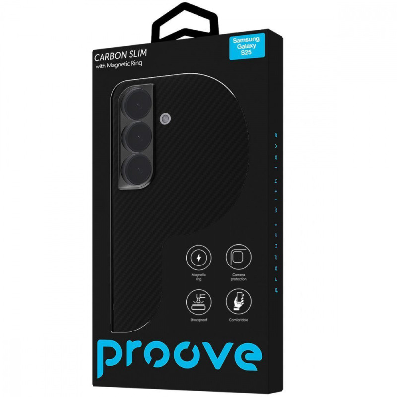 Чохол Proove Carbon Slim with Magnetic Ring Samsung Galaxy S25 black