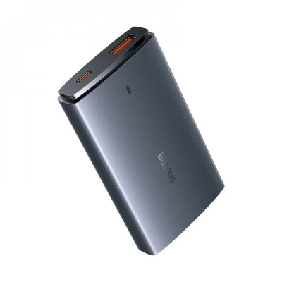 МЗП Baseus GaN5 Pro Ultra-Slim 65W (Type-C + USB) + Кабель Type-C to Type-C 100W (1м) gray