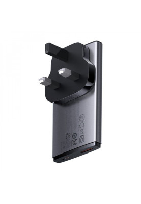 МЗП Baseus GaN5 Pro Ultra-Slim 65W (Type-C + USB) + Кабель Type-C to Type-C 100W (1м) gray