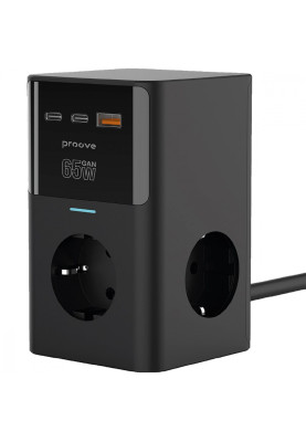 Мережевий фільтр Proove Power Cube 65W (3xAC + 2xType-C + 1xUSB) 1.5m black