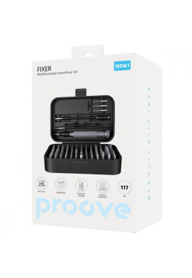 Багатофункціональний набір викруток Proove Fixer 150in1 black