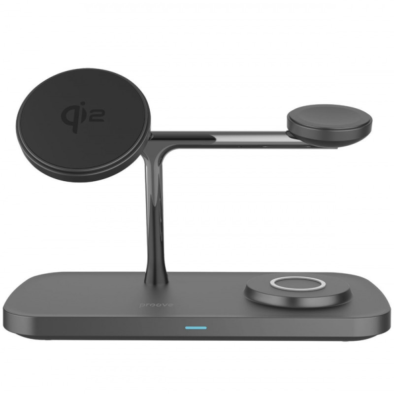 Бездротовий ЗП Proove Magnetic Field Pro 3 in 1 Qi2 black