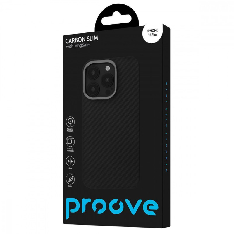Чохол Proove Carbon Slim with Magnetic Ring iPhone 16 Plus black