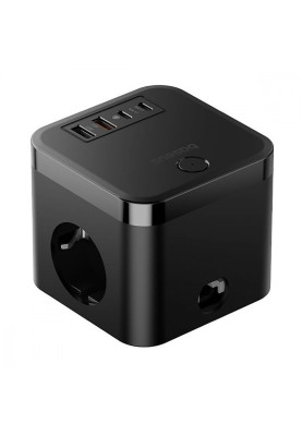 Мережевий фільтр Baseus PowerCombo Cube Power Strip 3xAC+2xUSB+2xType-C 30W (1.5m) black