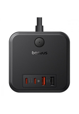 Мережевий фільтр Baseus PowerCombo Cube Power Strip 3xAC+2xUSB+2xType-C 30W (1.5m) black