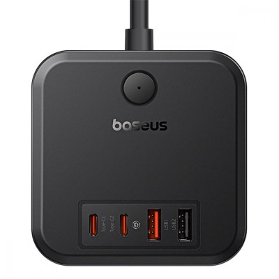 Мережевий фільтр Baseus PowerCombo Cube Power Strip 3xAC+2xUSB+2xType-C 30W (1.5m) black