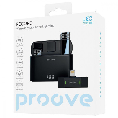 Бездротовий петличний мікрофон Proove Record Lightning black