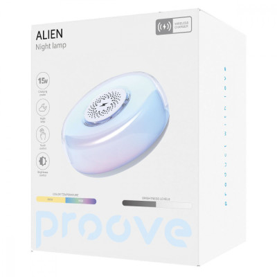Нічник з Бездротовою Зарядкою Proove Alien white