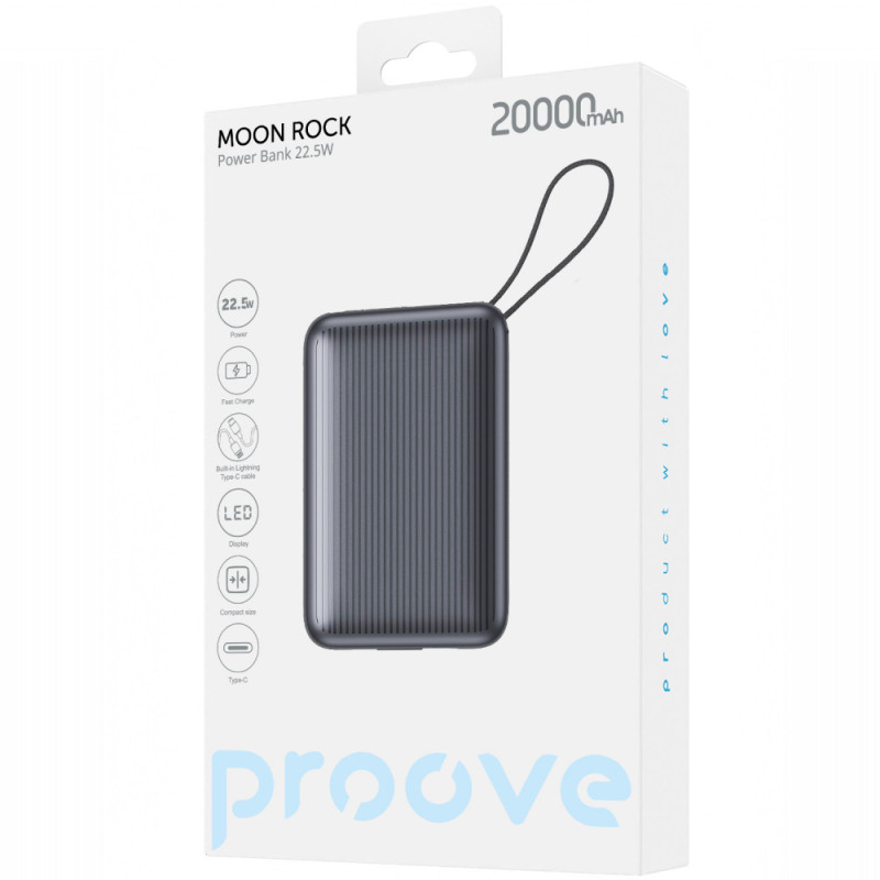 Портативна Батарея Proove Moon Rock 22.5W 20000mAh gray