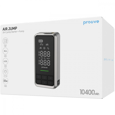 Пусковий Пристрій 2 in 1 + Насос Proove Air Jump 10400mAh 1000A gray