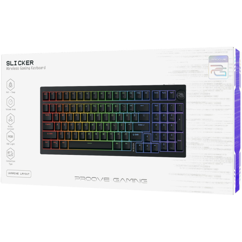Бездротова клавіатура Proove Gaming Slicker (Ukraine Layout) black