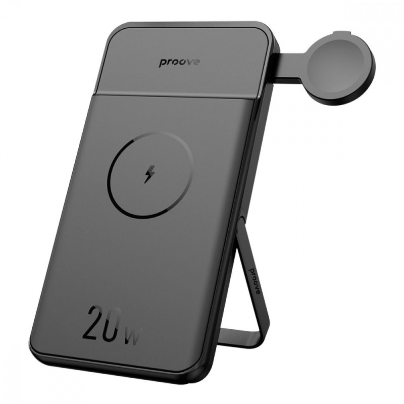 Портативна Батарея/Бездротовий ЗП Proove Power Stand 2 in 1 20W 10000mAh black