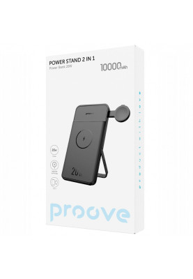 Портативна Батарея/Бездротовий ЗП Proove Power Stand 2 in 1 20W 10000mAh black