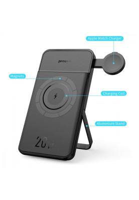 Портативна Батарея/Бездротовий ЗП Proove Power Stand 2 in 1 20W 10000mAh black