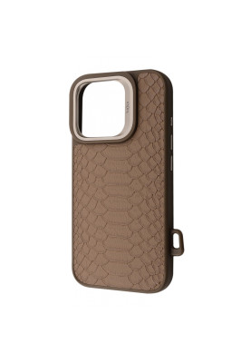 Чохол Kajsa Snake Pattern with Magnetic Ring iPhone 16 Pro desert titanium